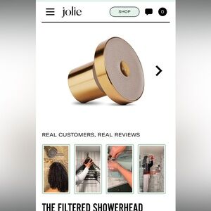 Jolie Filtered Showerhead Brushed Gold, New in box.